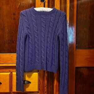 Vintage Express Deep Purple Cable Knit Sweater Size Medium